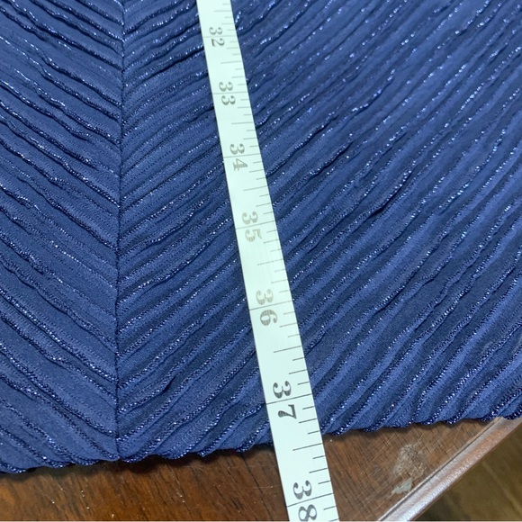 Eliza J. Blue Metallic Halter Neck Sheath Dress Size 14 - Picture 9 of 10